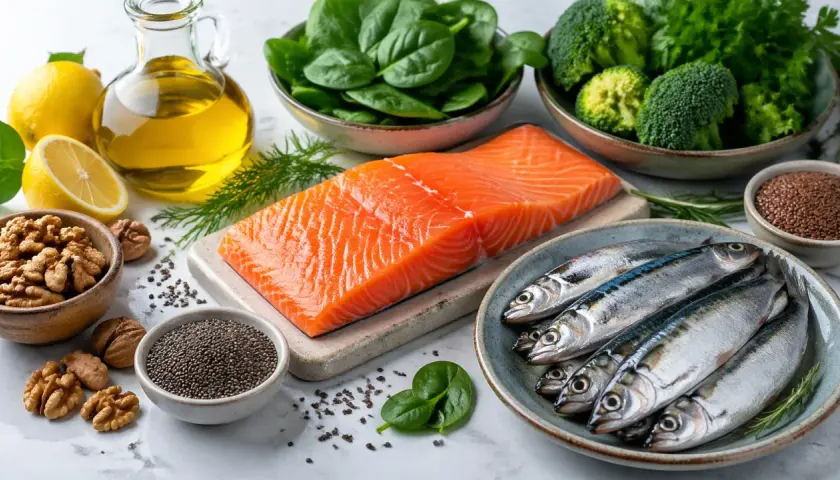 Salmone, sardine, noci, semi di chia e lino: un tripudio di omega 3 alimenti per una dieta sana.