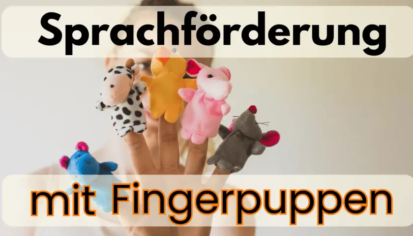 Fünf bunte Fingerpuppen auf Fingern, ideal als fingerpuppen vorlagen zum ausdrucken für Sprachförderung.
