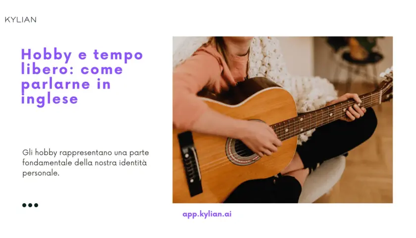 Ragazza suona la chitarra, un esempio di come parlare dei propri hobbies in inglese.