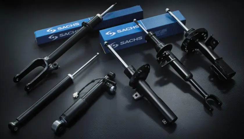 Amortiguadores Sachs, con sus cajas azules, listos para mejorar tu conducción. ¡Excelentes amortiguadores Sachs opiniones!