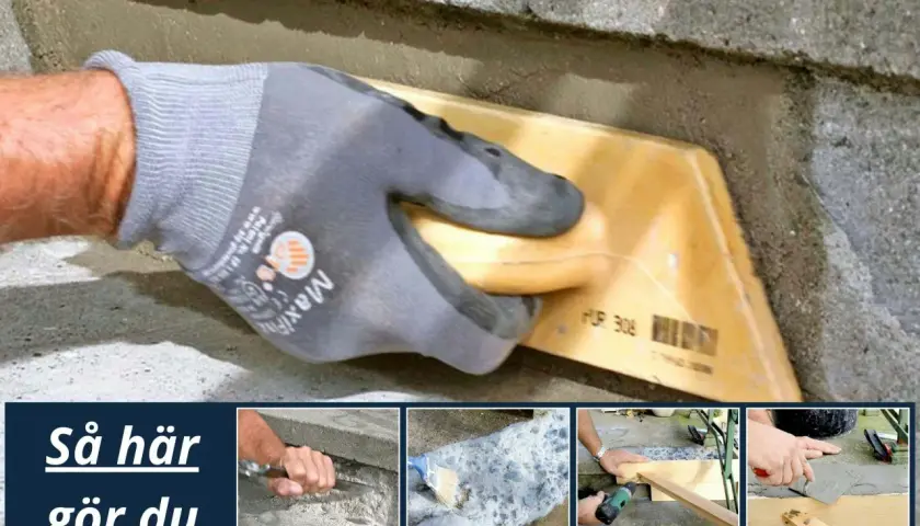 Så här lagar du betongtrappa: steg-för-steg-guide med verktyg och material.