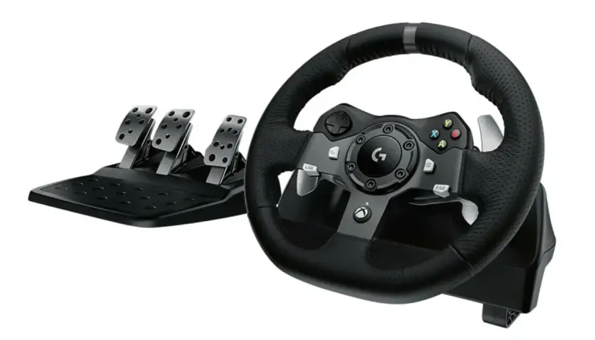 Kierownica do Xbox Series X z pedałami, gotowa na wyścigi.