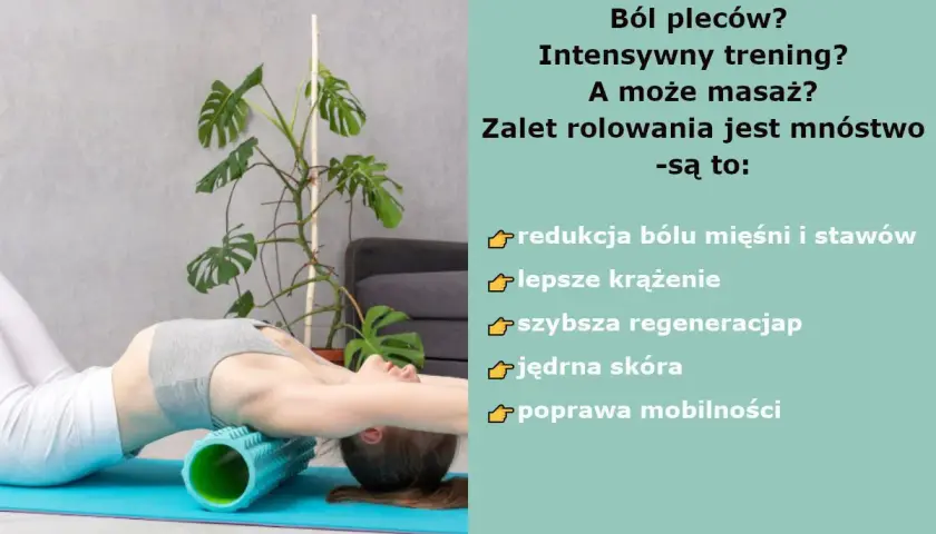 Kobieta ćwiczy rolowanie mięśni na wałku, by zredukować ból i poprawić regenerację.