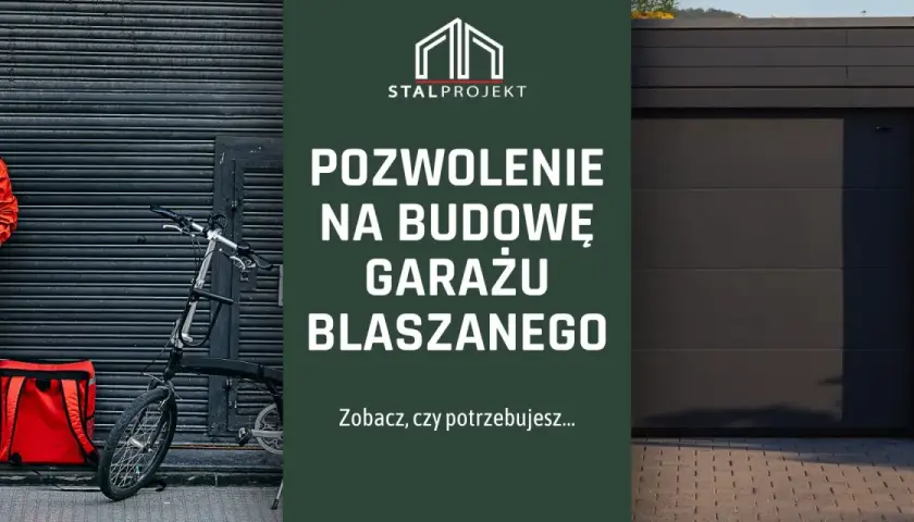 Pozwolenie na budowę garażu blaszanego - dowiedz się, czy musisz je zgłaszać. Kobieta z rowerem i torbą czeka przed ciemną bramą.