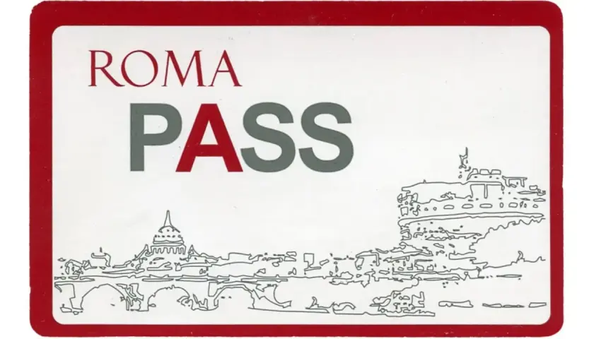 Roma Pass con skyline di Roma. Utile per sapere quanto costa un biglietto della metro e visitare la città.
