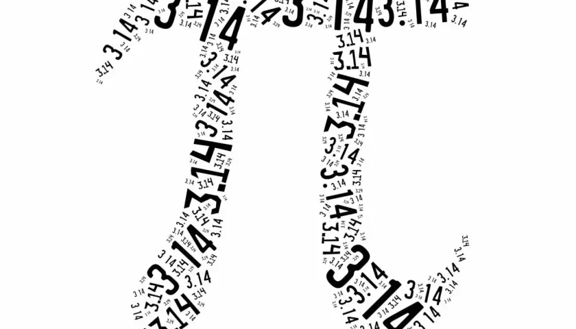Symbol Pi utworzony z liczb 3.14.