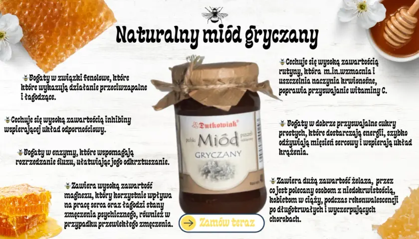 Miód gryczany na co? Odkryj jego niezwykłe właściwości zdrowotne