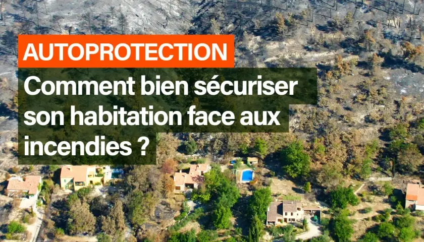 Autoprotection : comment sécuriser son habitation face aux incendies ? Vue aérienne d'une zone touchée par le feu, avec des maisons épargnées.