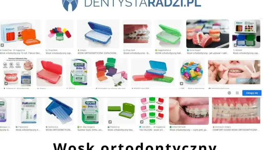 Woski ortodontyczne w różnych opakowaniach, idealne, gdy odklejony zamek w aparacie sprawia dyskomfort.