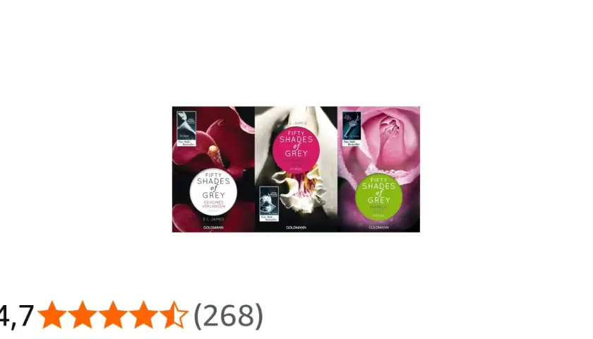 Drei Buchcover der "Fifty Shades of Grey"-Reihe: "Geheimes Verlangen", "Gefährliche Liebe" und "Befreite Lust".
