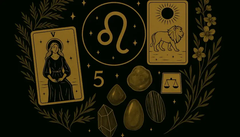 Symbol Lwa, karty tarota i kamienie szlachetne. 21 sierpnia znak zodiaku.