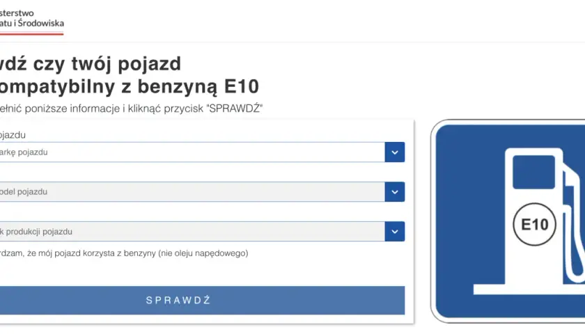 Sprawdź, do jakich aut paliwo E10 jest kompatybilne. Strona Ministerstwa Klimatu i Środowiska pozwala na weryfikację.