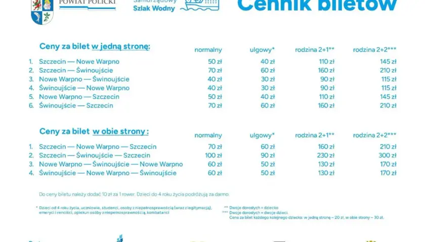 Cennik biletów na trasie Szczecin - Świnoujście i inne. Sprawdź cenę biletu na pociąg, prom lub statek.