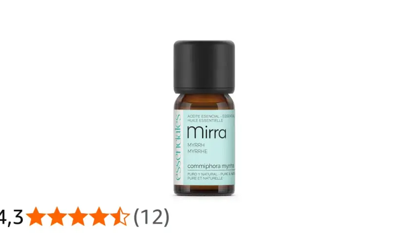 Flacon d'huile essentielle de myrrhe, Mirra, avec une note de 4,3 étoiles.