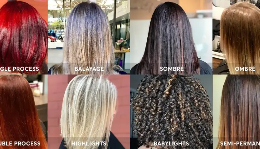 Ocho estilos de cabello teñido: Single Process, Balayage, Sombré, Ombré, Double Process, Highlights, Babylights y Semi-Permanent. Descubre qué es matizar el pelo.