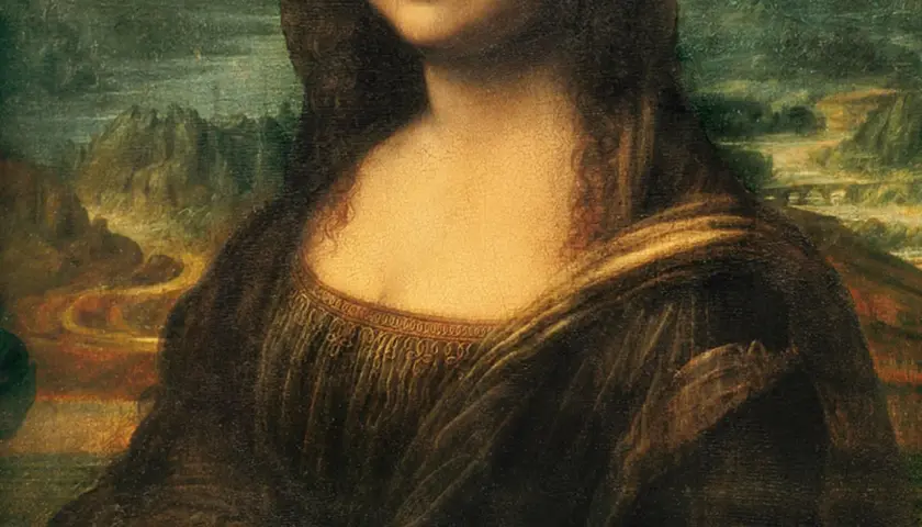 Mona Lisa: faszinierendes Porträt mit geheimnisvollem Lächeln. Hier sind einige Mona Lisa Infos: das Gemälde zeigt eine Frau vor einer Landschaft.
