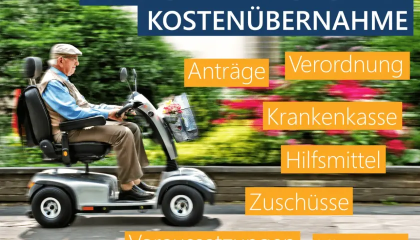 Senior auf Elektromobil: Infos zur Kostenübernahme durch die Krankenkasse, Anträge, Verordnung, Hilfsmittel, Zuschüsse.