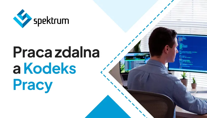 Praca zdalna a Kodeks Pracy: młody mężczyzna programuje przy biurku, analizując kod na monitorze.
