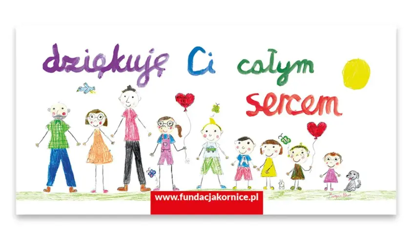 Dziękuję Ci całym sercem! Rysunek dzieci i dorosłych to coś na miły dzień.