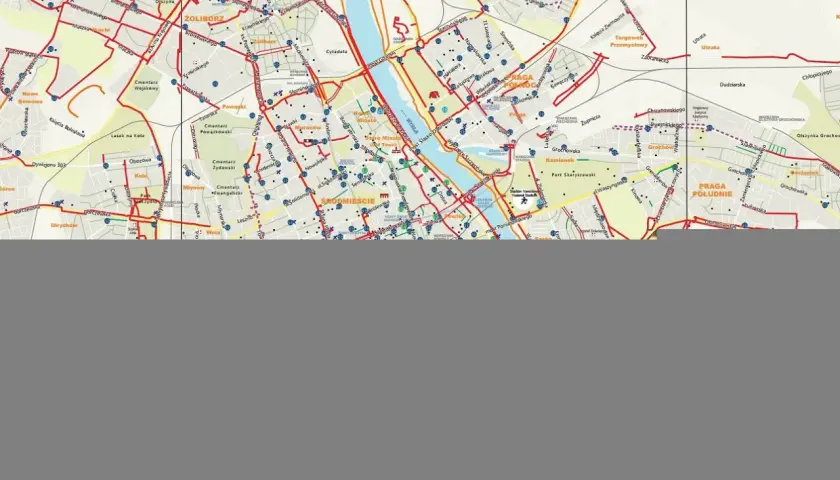 Warszawa na rowerze! Mapa tras rowerowych w aplikacji. Odkryj ścieżki rowerowe stolicy.
