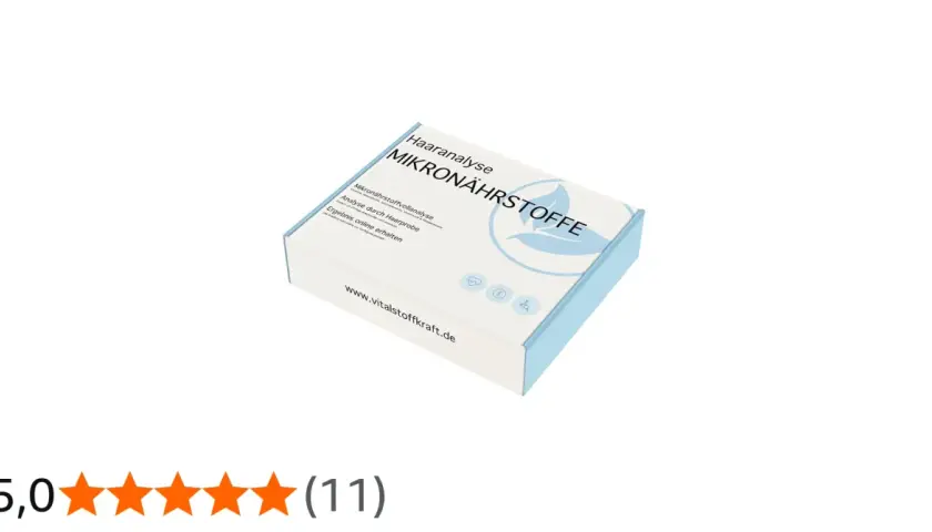 Verpackung für eine Mikronährstoffanalyse per Haarprobe. Gute Erfahrungen mit Vitalstoffkraft.de.