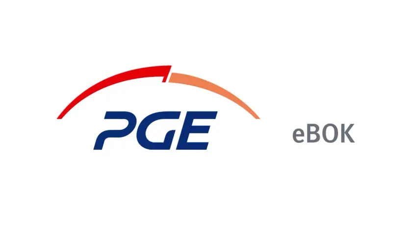 Logo PGE z napisem eBOK. Wszelkie sprawy związane z energią i fakturami za prąd załatwisz przez eBOK.