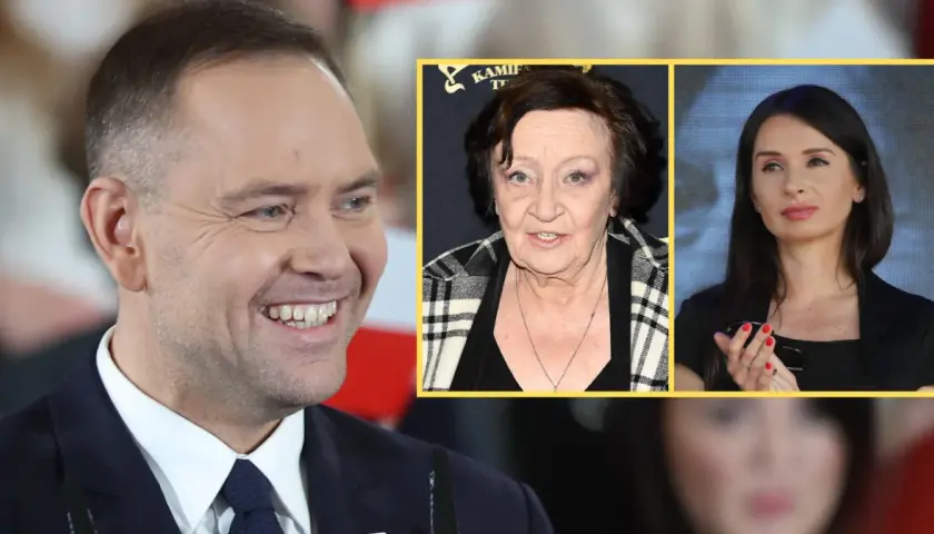 Kto ze świata show-biznesu oficjalnie poparł kandydata PiS na prezydenta Karola Nawrockiego? Na zdjęciu m.in. aktorka Ewa Dałkowska i piosenkarka Halina Mlynkova.