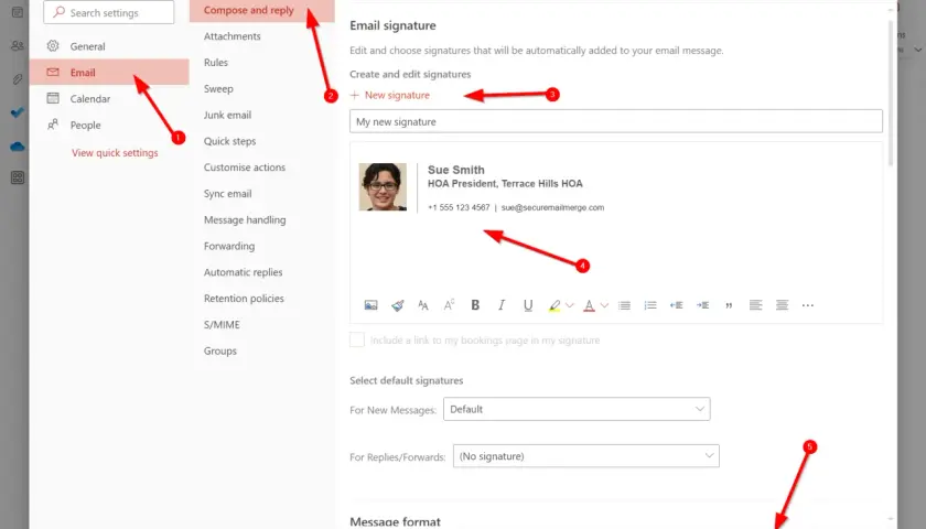 Paramètres Outlook 365 : création d'une signature mail personnalisée pour vos emails.