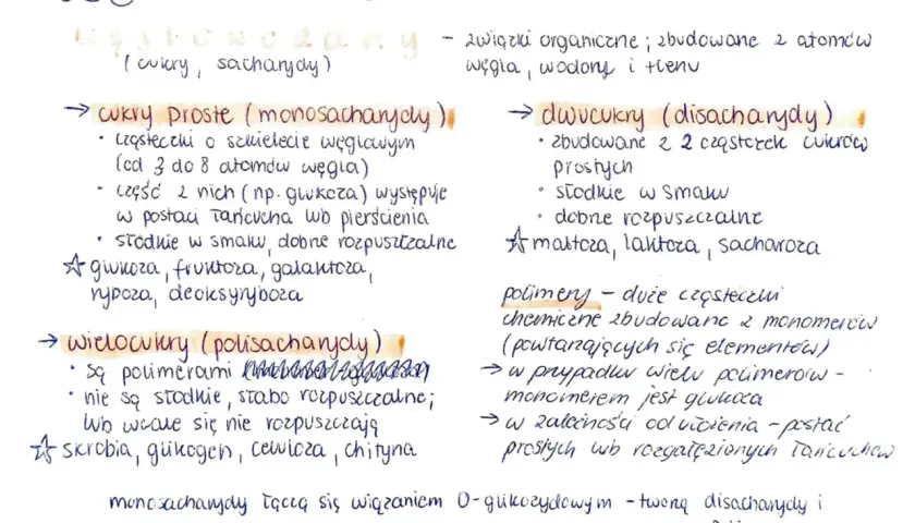 Węglowodany to związki organiczne, które mają dużo węglowodanów. Występują w postaci cukrów prostych, dwucukrów i wielocukrów.