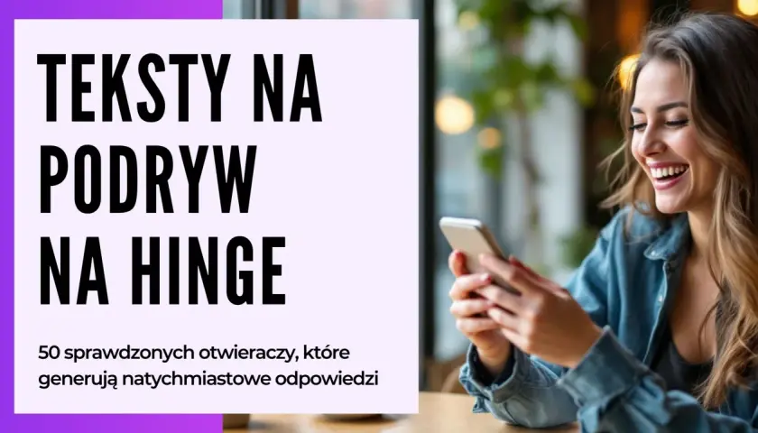 Teksty na podryw na Hinge. 50 sprawdzonych otwieraczy, które generują natychmiastowe odpowiedzi.