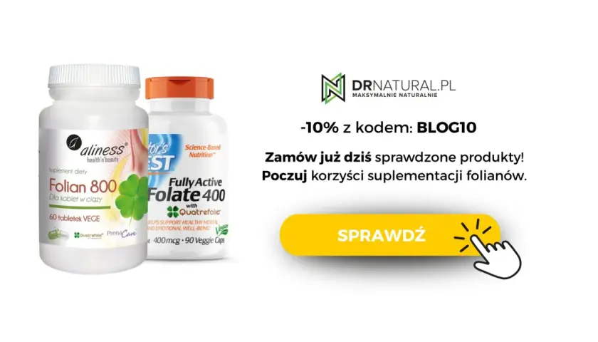 Dwa suplementy diety z folianem, w tym najlepiej przyswajalny kwas foliowy z Quatrefolic, dla kobiet w ciąży.