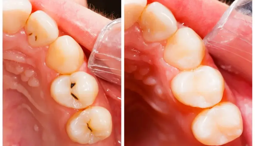 Confronto otturazioni in resina: prima e dopo il trattamento. Scopri quanto durano i denti in resina.