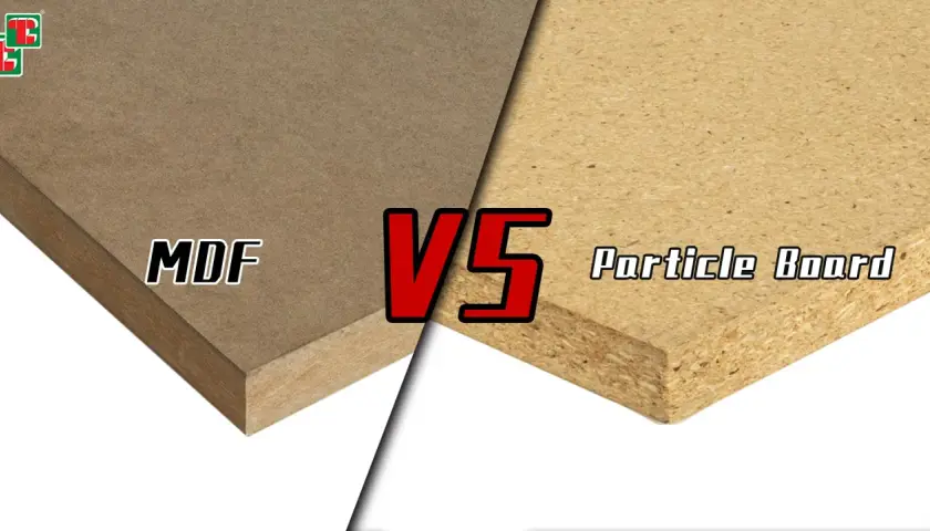 Porównanie MDF i płyty wiórowej. Dwa rodzaje płyt, jeden gładki, drugi z widocznymi wiórami, pokazują różnice w strukturze tego materiału, jakim jest dykta.