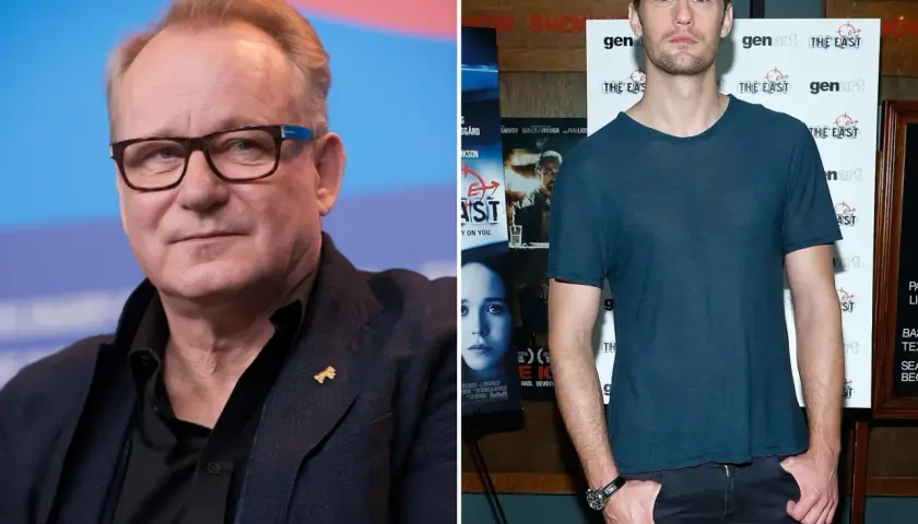 Stellan Skarsgård i jego syn Alexander na premierze filmu.