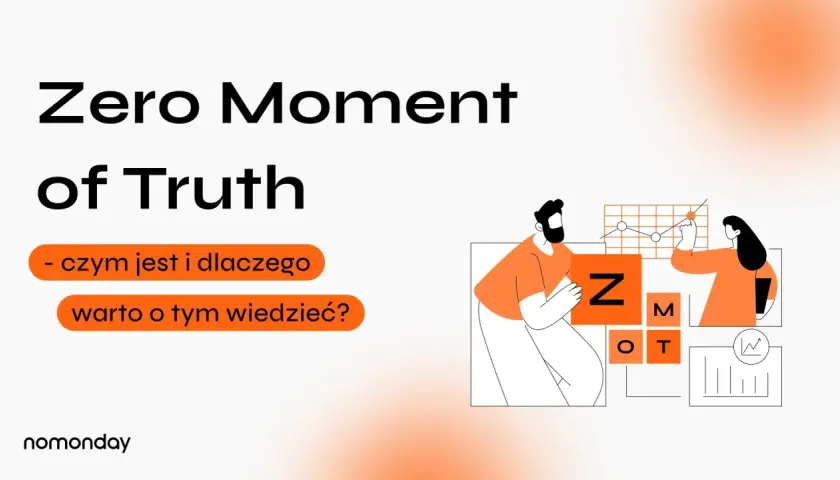 Zero Moment of Truth: czym jest i dlaczego warto o tym wiedzieć? Dwie osoby analizują wykresy, litery Z, M, O, T.