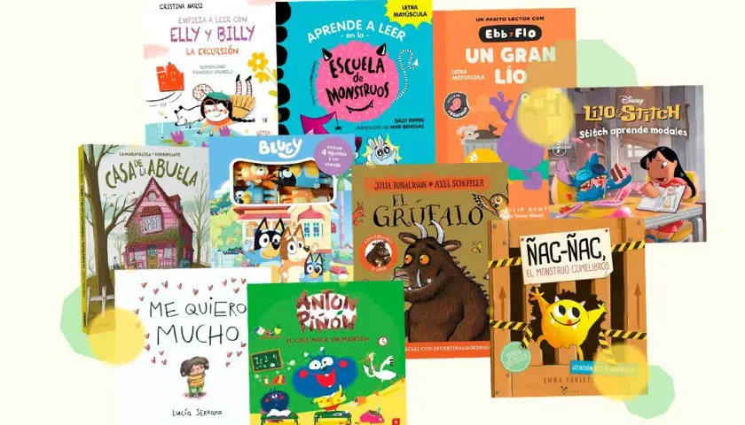 Colección de cuentos para niños de 5 años: "El Grufalo", "Nac-Nac, el monstruo comelibros", "Bluey" y más.