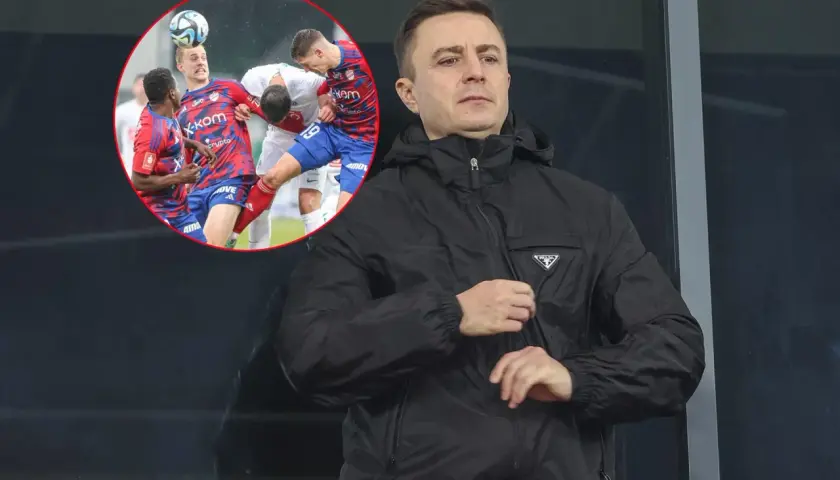 Michał Świerczewski, właściciel klubu, obserwuje zmagania piłkarzy. Jego majątek pozwala na wspieranie sportu.