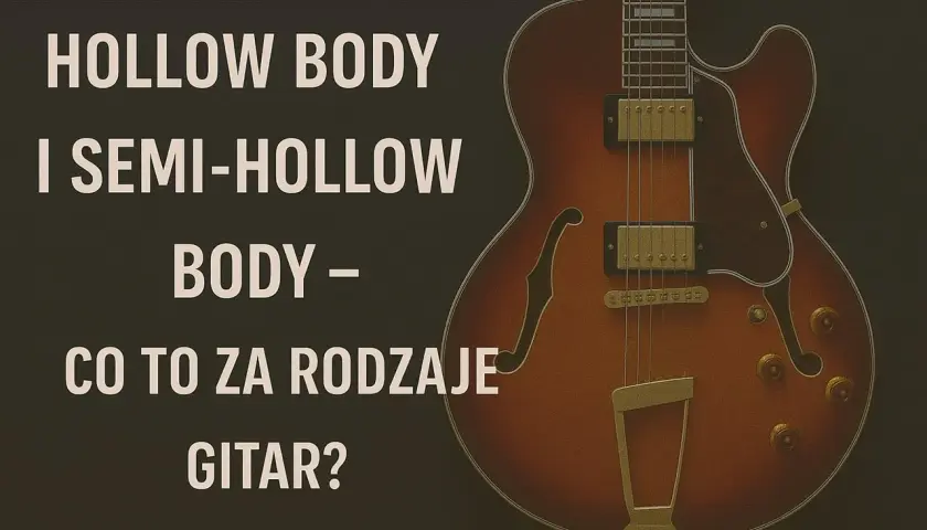 Elegancka gitara semi-hollow body w odcieniach brązu, z widocznymi przetłoczeniami i złotymi elementami.