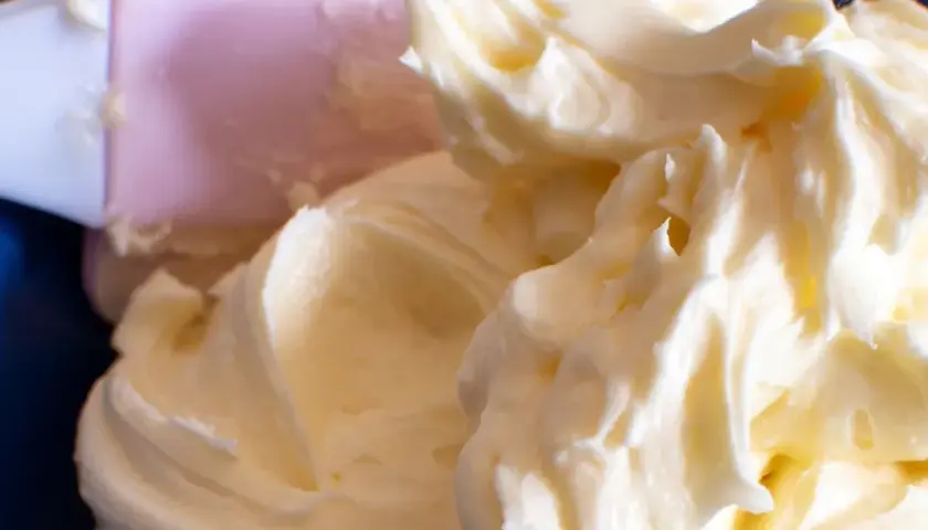 Puszysty, prosty krem z mascarpone bez śmietany, przygotowany z pomocą różowej łopatki. Idealny do deserów.