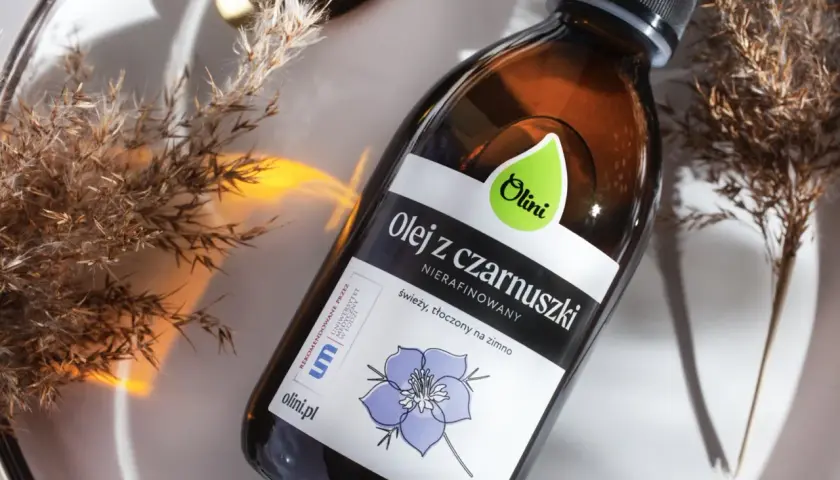 Olej z czarnuszki Olini – naturalne domowe sposoby na alergię. Świeży, tłoczony na zimno, rekomendowany przez Uniwersytet Medyczny.