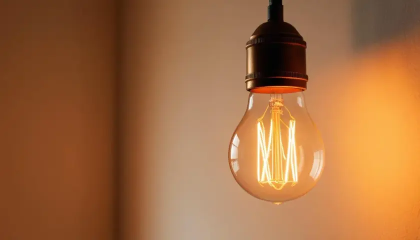 Ciepłe światło żarówki Edisona, idealnej jako jaka żarówka do lampki nocnej, tworzy przytulną atmosferę.