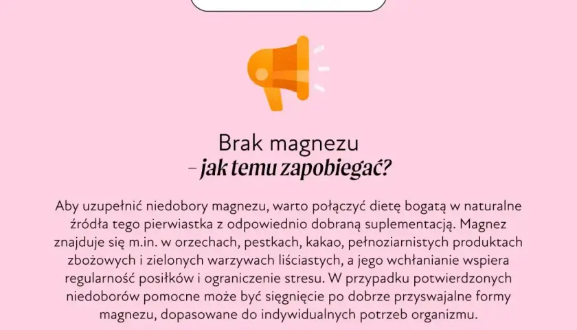 Brak magnezu objawy: jak zapobiegać? Uzupełnij dietę, suplementuj magnez. Znajdziesz go w orzechach, kakao, warzywach.