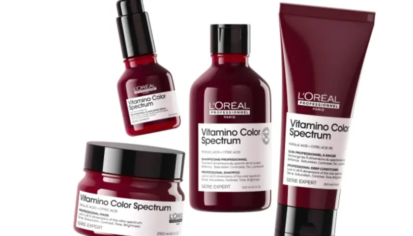 Rutina L'Oréal Vitamino Color Spectrum para saber como hidratar el pelo teñido. Incluye champú, mascarilla y acondicionador.