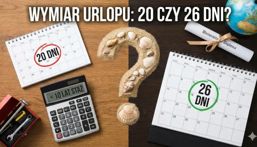 Kalkulator i kalendarze pokazują różne wymiary urlopu: 20 dni lub 26 dni. Czy masz już zaplanowane ile dni urlopu wykorzystasz?
