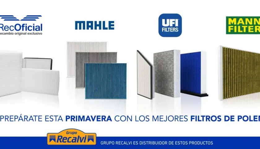 Filtros de habitáculo de diversas marcas. Pregúntate cada cuanto cambiar filtro habitaculo para un aire limpio en primavera.