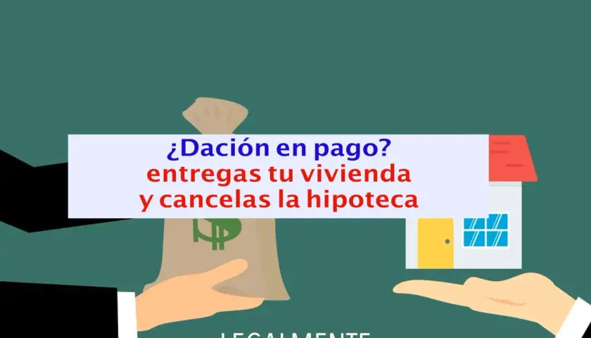¿Dación en pago en España? Entregas tu vivienda y cancelas la hipoteca. Manos intercambian bolsa de dinero por casa.