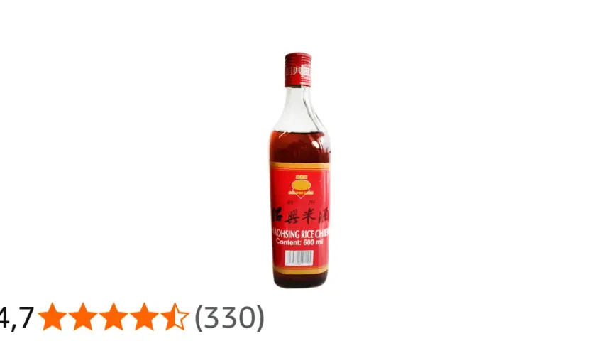 Flasche chinesischer Kochwein, Shaohsing Reiswein. Perfekt für authentische asiatische Gerichte.
