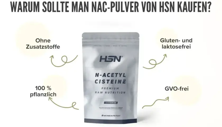 HSN NAC-Pulver: Ohne Zusatzstoffe, 100% pflanzlich, gluten- & laktosefrei, GVO-frei. Was ist das? Ein Premium-Produkt für deine Ernährung.