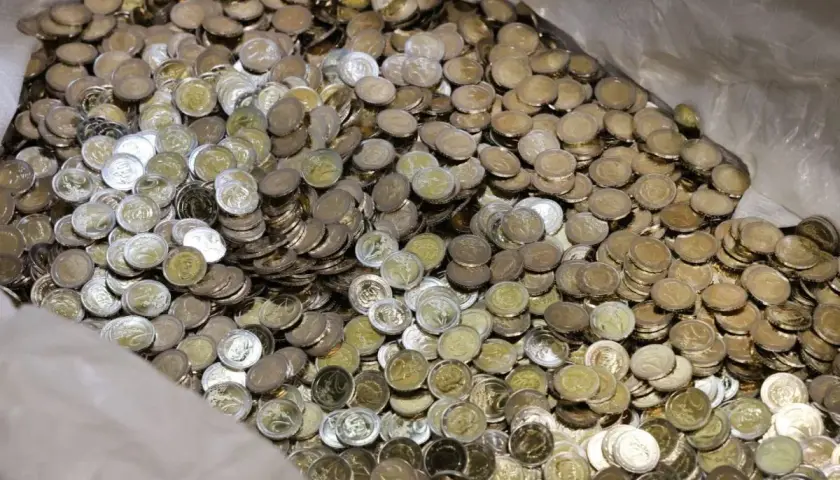 Góra monet, które mogą być walutą Bułgarii.