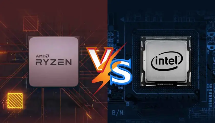 Procesadores AMD Ryzen e Intel compiten en esta imagen, mostrando la batalla entre estas dos marcas.